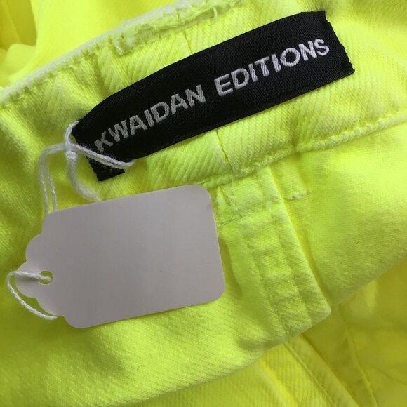 KWAIDAN EDITIONS ACID GREEN HIGH-RISE STRAIGHT LEG JEANS - Picture 4 of 6